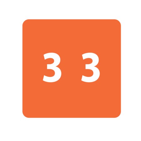 Nevs Ames - Filing Labels - Large - Number 3 1-7/8" x 1-7/8" Orange XN-JL-3